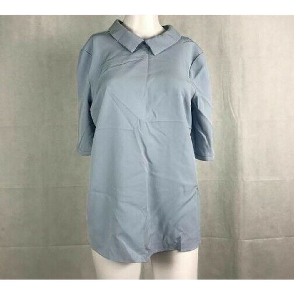ASOS Maternity Shirt Women's Sz 2 Sky Blue Tunic Peter Pan Collar‎
